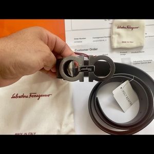 Salvatore Ferragamo Reversible Gancini Belt sz 90